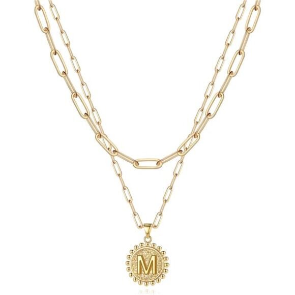 Yoosteel Gold Initial Necklaces for Women, 14K Gold Plated Dainty Layering - Picture 1 of 7